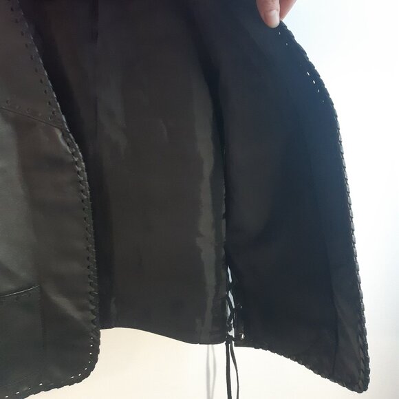 Vintage Genuine Leather - Men's - Sleeveless Vest - Embossed Eagle - Biker Style - Picture 8 of 13